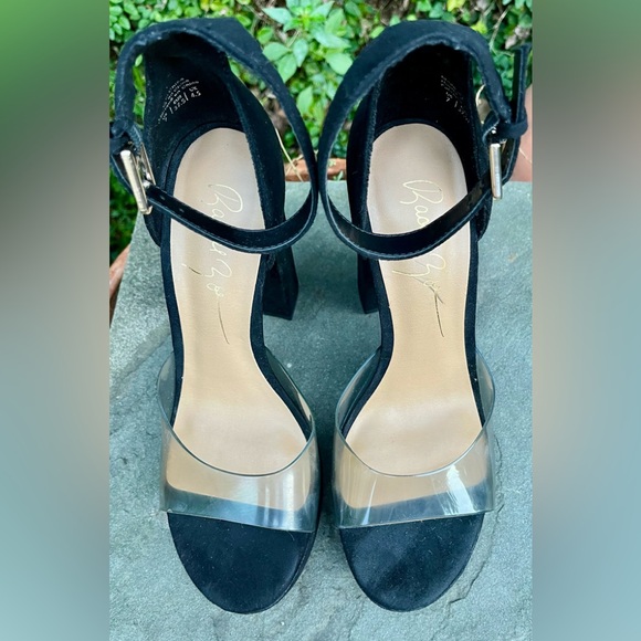 Rachel Zoe Black Suede Platform Block Heel Sandals size 7 never worn outside - Picture 1 of 10